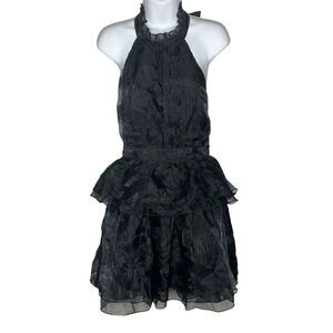 NWT Just Me Size S Mini Dress Halter Neck Ruffled Sheer Lace Mesh Fairygoth